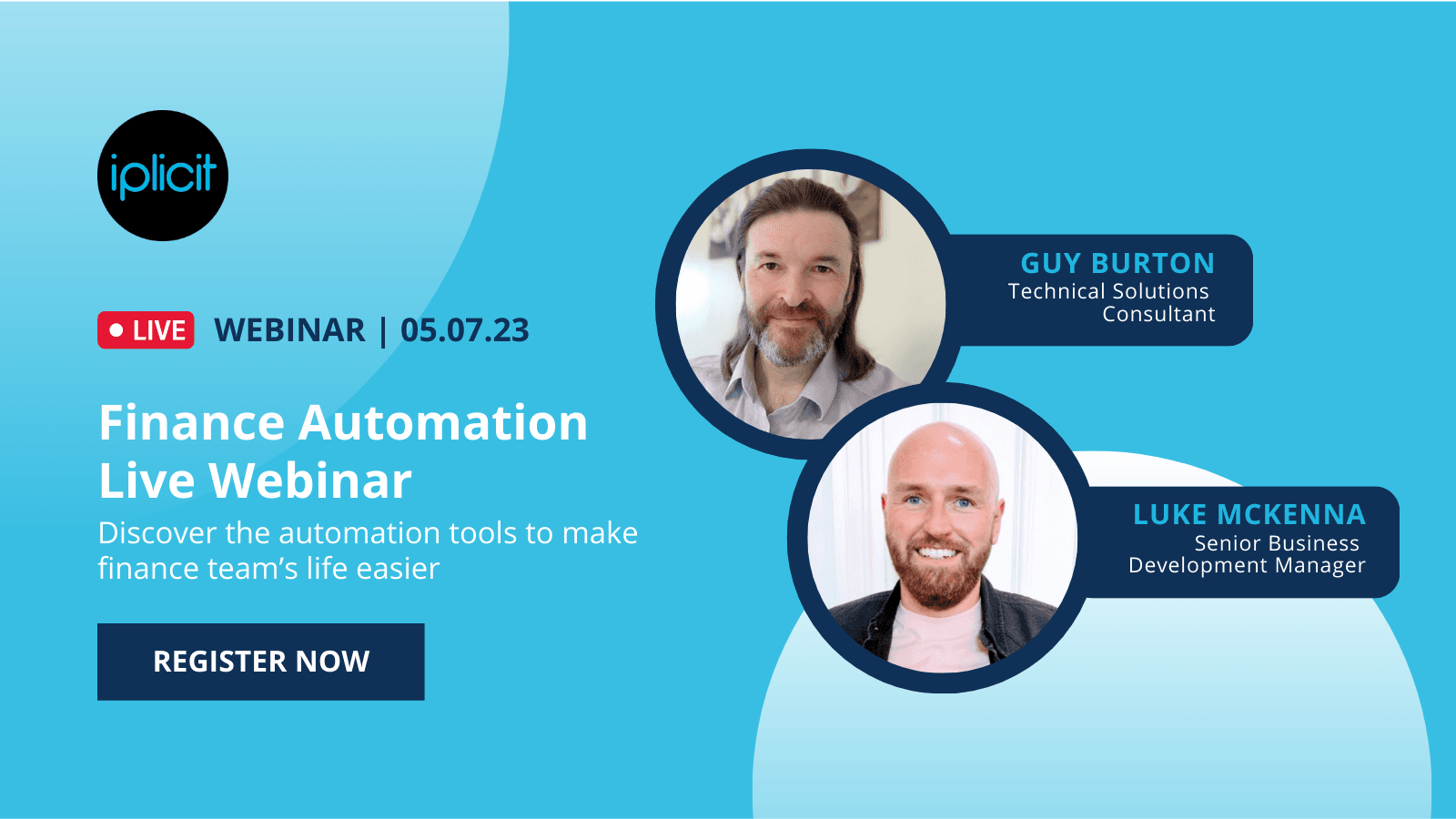 Automation tools to make the finance team’s life easier webinar with iplicit logo