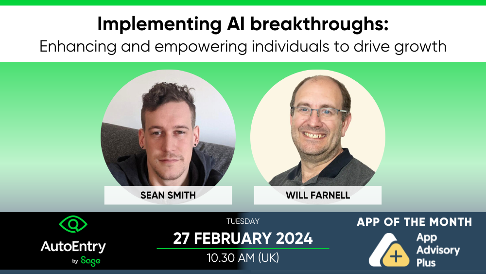 Implementing AI breakthroughs: Enhancing and empowering individuals to drive growth with App of the Month AutoEntry logo