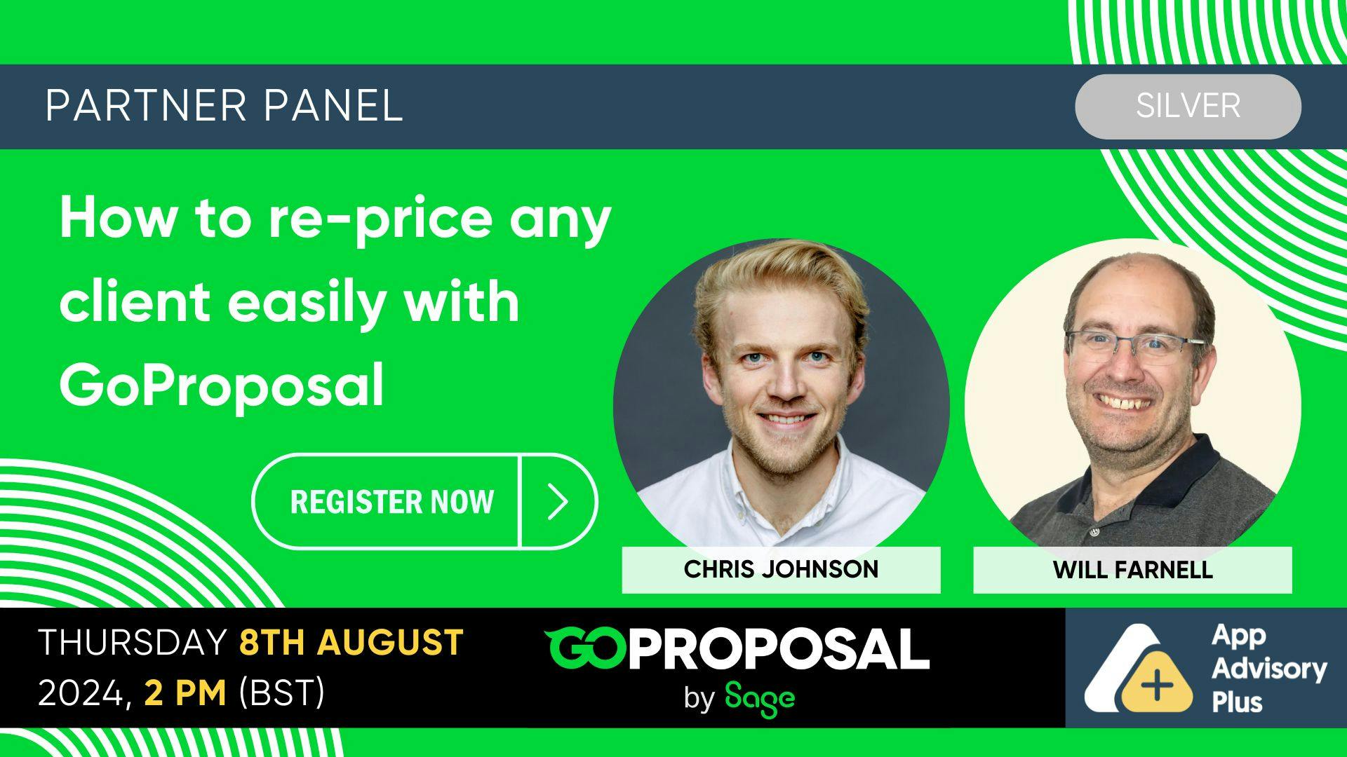 How to re-price any client easily with GoProposal logo