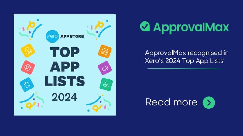 ApprovalMax recognised in Xero’s 2024 Top App Lists logo