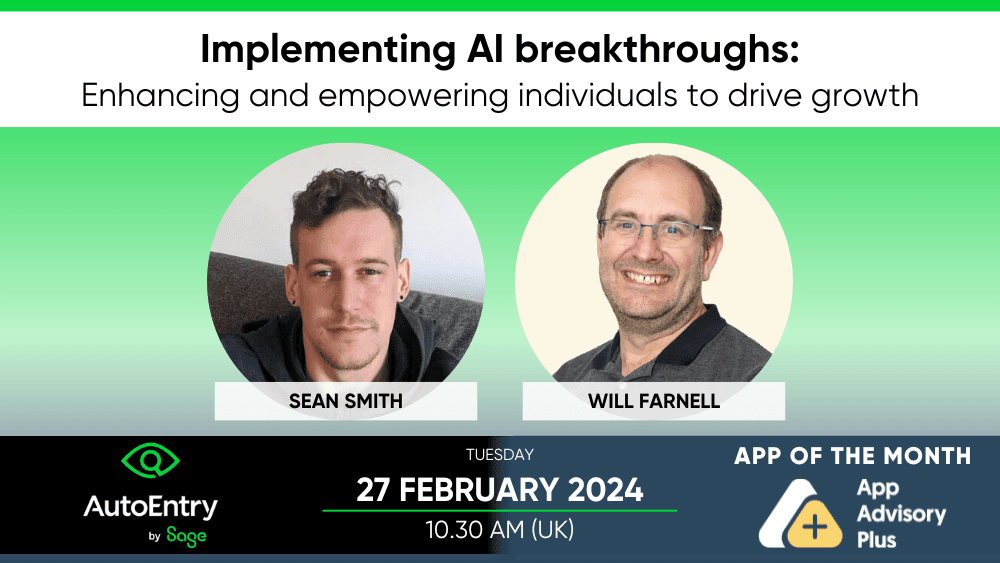 Implementing AI breakthroughs: Enhancing and empowering individuals to drive growth with App of the Month AutoEntry logo