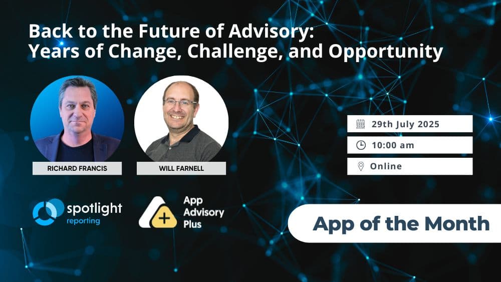 Back to the future of advisory: Years of change, challenge, and opportunity - App of the Month logo